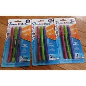 New Paper Mate Ink Joy Gel Pens 0.7mm Medium Point Dries 3X Faster Lot Of 3